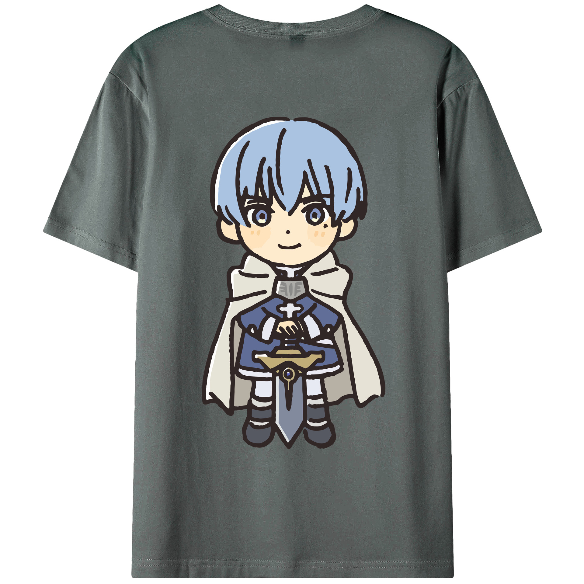 （画像用） 葬送のフリーレン Frieren 綿100％ メンズ半袖Tシャツ（バックプリント） 通気性